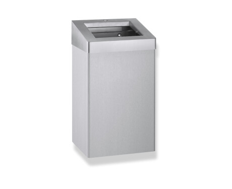 Soptunna 49 L med öppet lock, R10-serien / borstat rostfritt stål