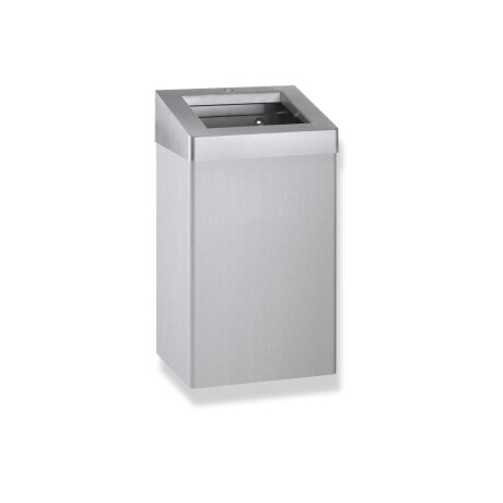 Soptunna 49 L med öppet lock, R10-serien / borstat rostfritt stål #1