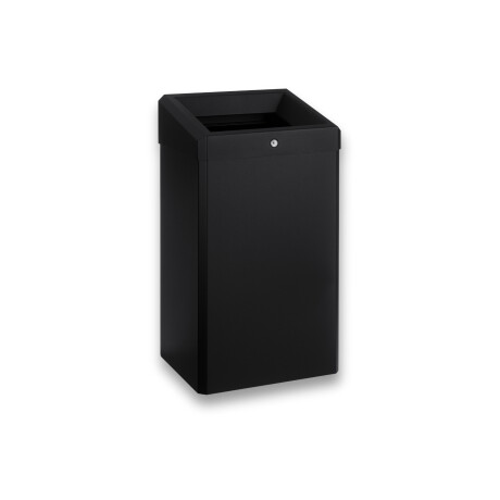Soptunna 49 L med öppet lock, R1-serien / rostfritt stål, matt svart #1
