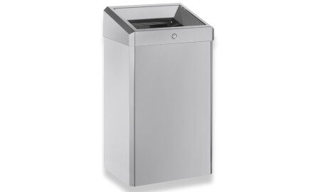 Soptunna 49 L med öppet lock, R1-serien / borstat rostfritt stål