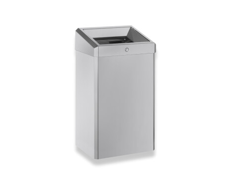 Soptunna 49 L med öppet lock, R1-serien / borstat rostfritt stål