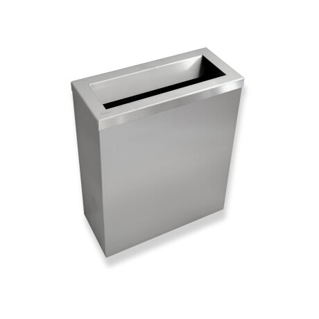 Soptunna 25 liter, lock med inslagningsöppning / borstat rostfritt stål #1