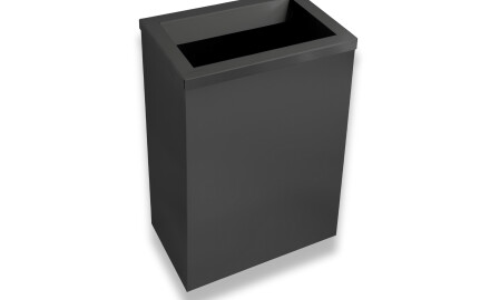 Soptunna 50 liter, lock med inslagningsöppning / rostfritt stål, matt svart