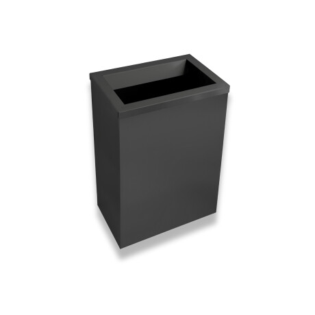Soptunna 50 liter, lock med inslagningsöppning / rostfritt stål, matt svart #1