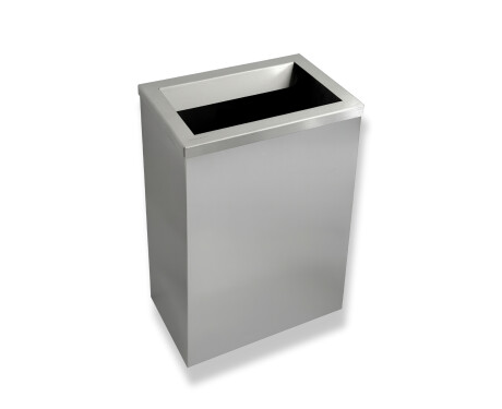 Soptunna 50 liter, lock med inslagningsöppning / borstat rostfritt stål