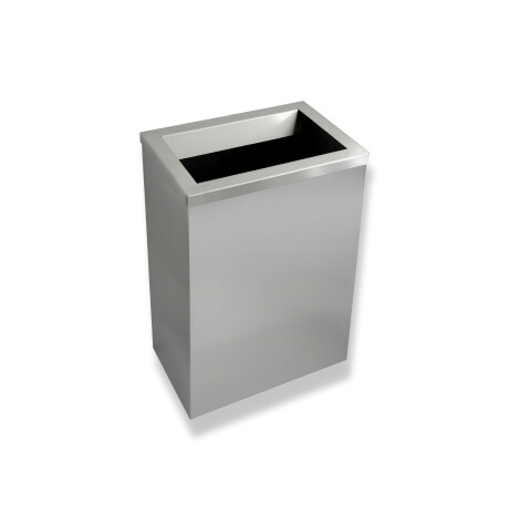 Soptunna 50 liter, lock med inslagningsöppning / borstat rostfritt stål #1