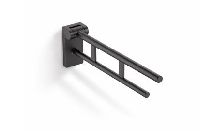 Stödhandtag för personer med funktionsnedsättning, Ø32, fällbart, PREMIUM – 60 cm / rostfritt stål, matt svart