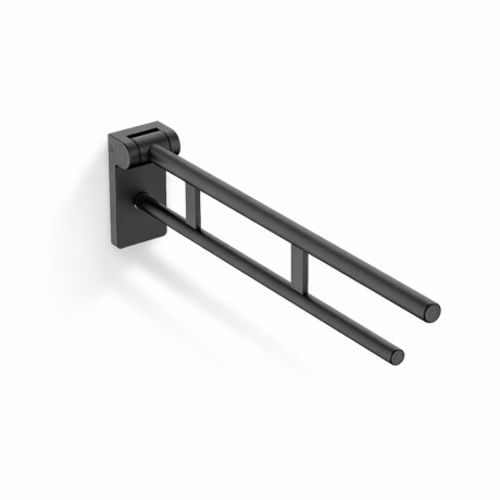 Stödhandtag för personer med funktionsnedsättning, Ø32, fällbart, PREMIUM – 80 cm / rostfritt stål, matt svart #1