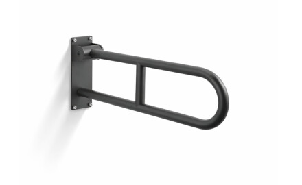 Stödhandtag för personer med funktionsnedsättning, Ø32, böjt och fällbart, STANDARD – 60 cm / rostfritt stål, matt svart