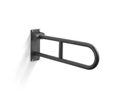 Stödhandtag för personer med funktionsnedsättning, Ø32, böjt och fällbart, STANDARD – 60 cm / rostfritt stål, matt svart