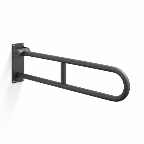 Stödhandtag för personer med funktionsnedsättning, Ø32, böjt och fällbart, STANDARD – 80 cm / rostfritt stål, matt svart #1