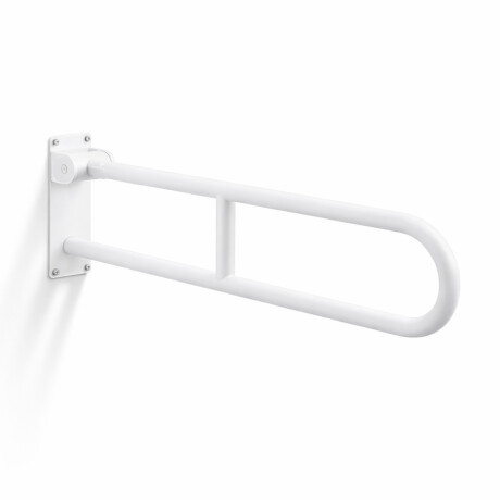 Stödhandtag för personer med funktionsnedsättning, Ø32, böjt och fällbart, STANDARD – 80 cm / rostfritt stål, mattvit #1