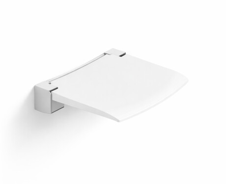 Fällbar duschstol / mattvit, krom