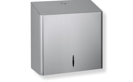 Hållare för V-vikta pappershanddukar (max. mått på pappersbunt: 25,5 x 11,5 x 24 cm), R10-serien / borstat stål