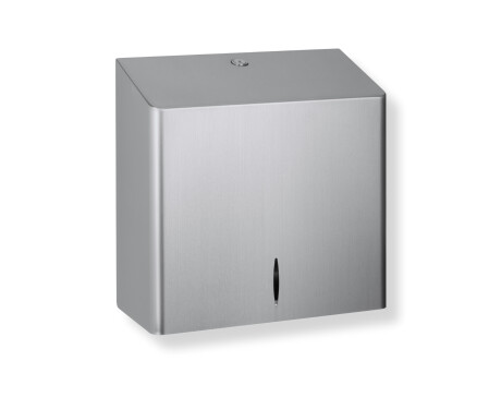 Hållare för V-vikta pappershanddukar (max. mått på pappersbunt: 25,5 x 11,5 x 24 cm), R10-serien / borstat stål