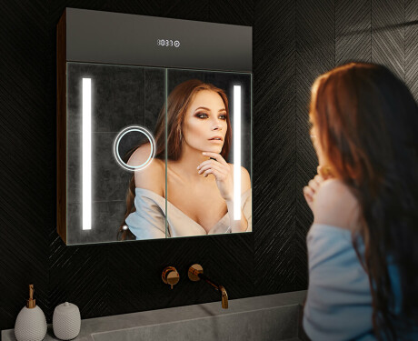 Spegelskåp Med LED-belysning - L02 EMILY 66,5 x 72cm #9