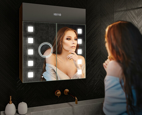 Spegelskåp Med LED-belysning - L03 EMILY 66,5 x 72cm #9