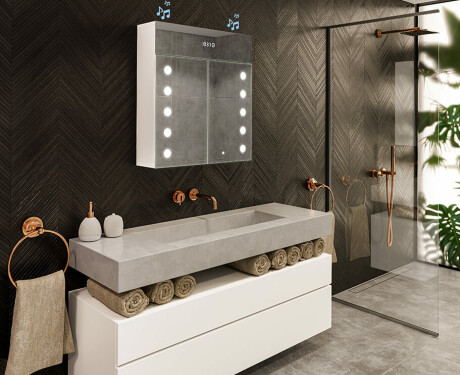 Spegelskåp Med LED-belysning - L06 EMILY 66,5 x 72cm #10