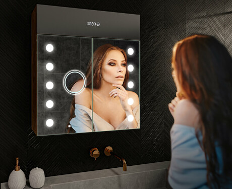 Spegelskåp Med LED-belysning - L06 EMILY 66,5 x 72cm #9