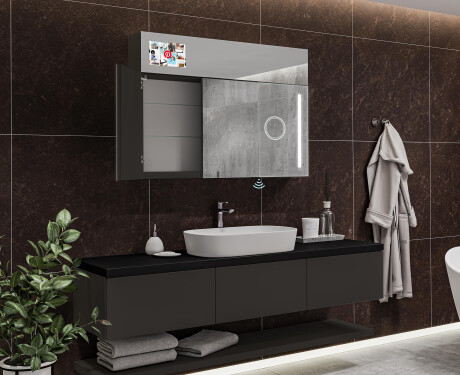 Smart spegelskåp med LED-belysning - L02 SARAH 100 x 72cm #11