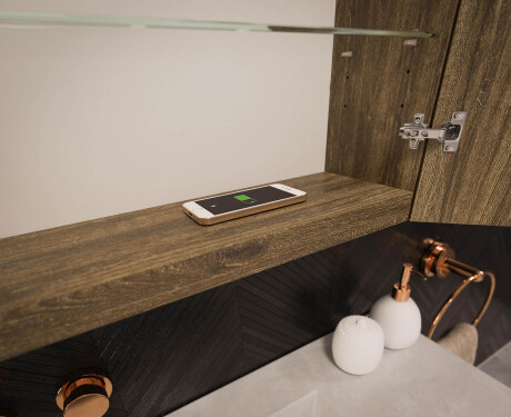 Vägghängt badrumsskåp med LED-spegel L02 Emily 100 x 72 cm i färgen San Marino #12