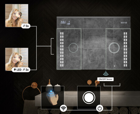 Spegelskåp Med LED-belysning - L55 EMILY 100 x 72cm #5