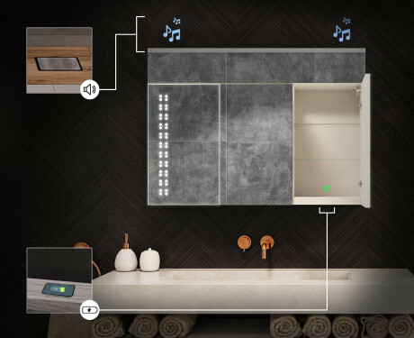 Spegelskåp Med LED-belysning - L55 EMILY 100 x 72cm #6