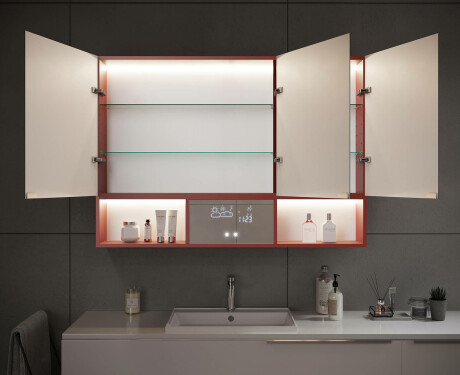 Emma LED badrumsskåp med 3-dörrar 100 x 72cm #12
