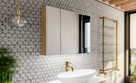 Badrumsskåp med LED - Clara 70 x 60cm