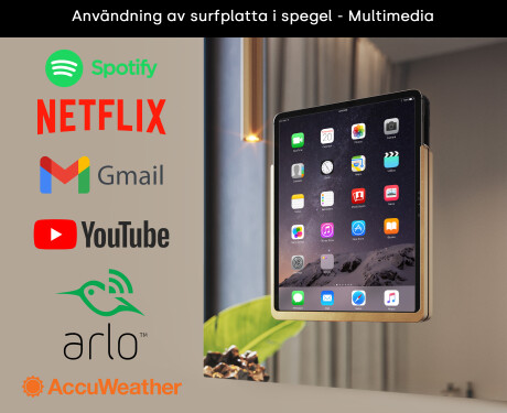 Rundad Modern LED Spegel med iPad Displine L141 Ram #3