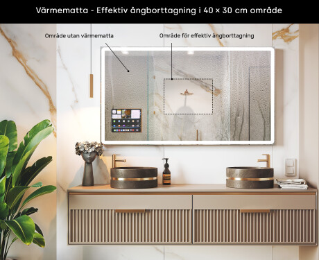 Rundad Modern LED Spegel med iPad Displine L141 Ram #7