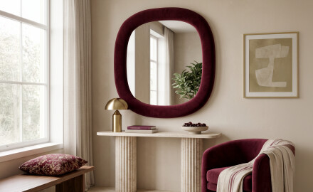 Designad klädd spegel - Velora Arco
