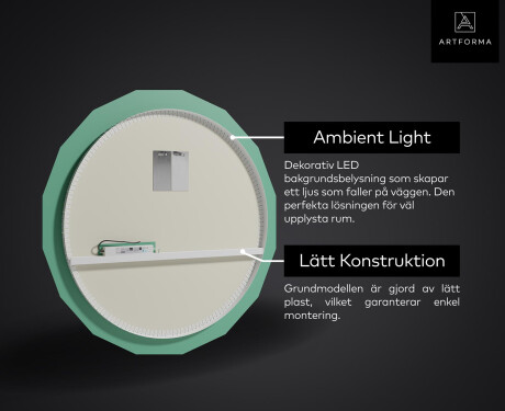 Rund badrumsspegel med LED-belysning Spegel L192 #4
