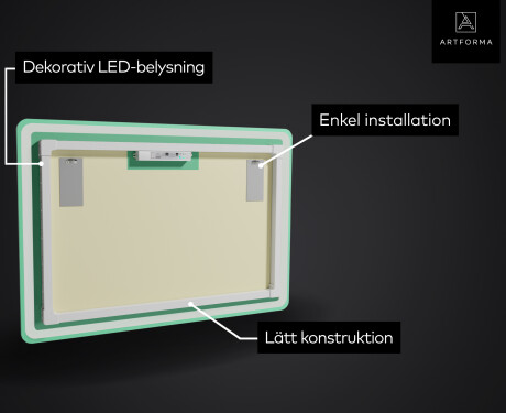 Badrumsspegel med LED-belysning Spegel L67 #3