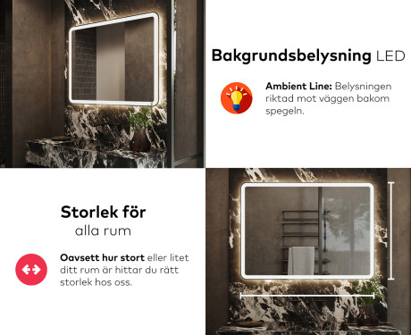 Badrumsspegel med LED-belysning Spegel L141 #5