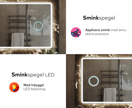 Badrumsspegel med LED-belysning Spegel L141 #8