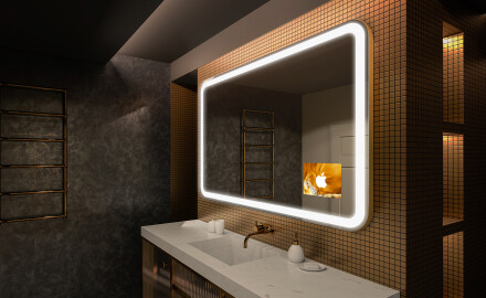 Badrumsspegel med LED-belysning Spegel L141
