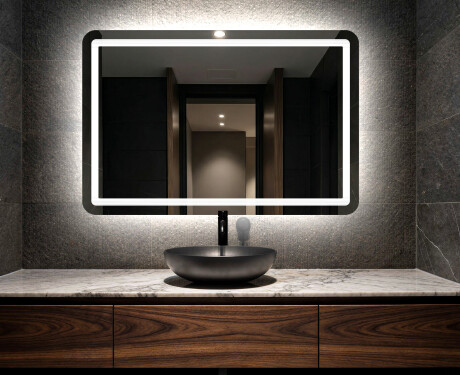 Badrumsspegel med LED-belysning Spegel L143