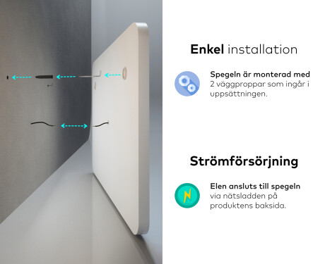 Badrumsspegel med LED-belysning Spegel L143 #11
