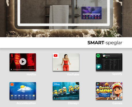 Badrumsspegel med LED-belysning Spegel L143 #3