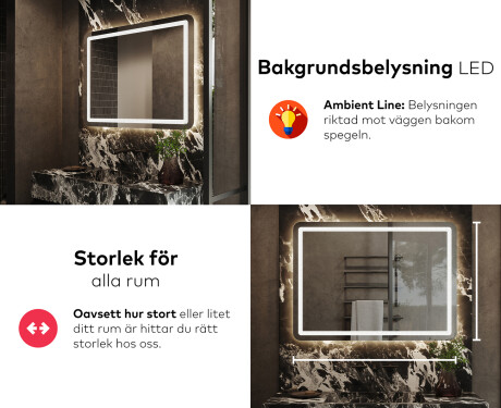 Badrumsspegel med LED-belysning Spegel L143 #5