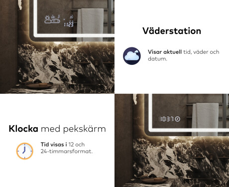 Badrumsspegel med LED-belysning Spegel L143 #7