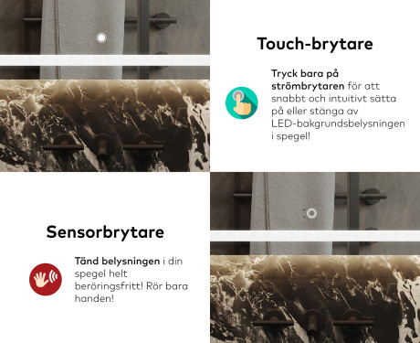 Badrumsspegel med LED-belysning Spegel L143 #9