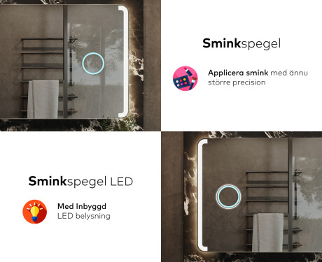 Badrumsspegel med LED-belysning Spegel L144 #8