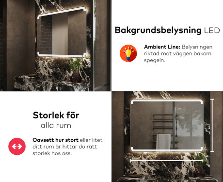 Badrumsspegel med LED-belysning Spegel L145 #5