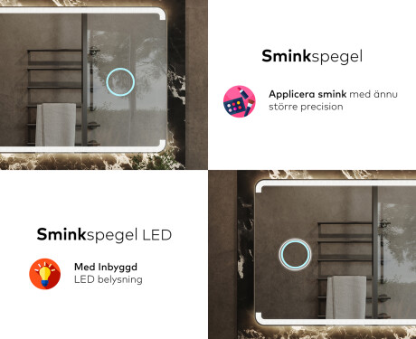 Badrumsspegel med LED-belysning Spegel L145 #8