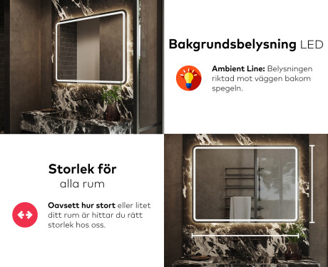 Badrumsspegel med LED-belysning Spegel L147 #5