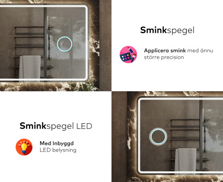 Badrumsspegel med LED-belysning Spegel L147 #8