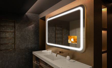 Badrumsspegel med LED-belysning Spegel L147