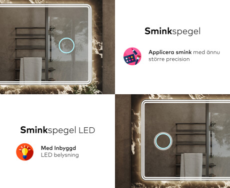 Badrumsspegel med LED-belysning Spegel L148 #8